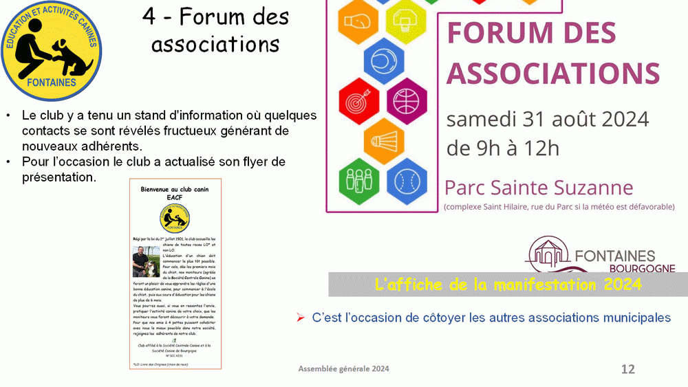 Bilan 2024 présenté lors de l'assemblée générale du 4 avril 2025