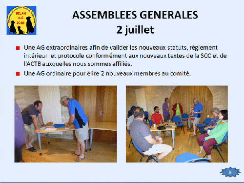 Bilan 2015 présenté lors de l'assemblée générale 2016