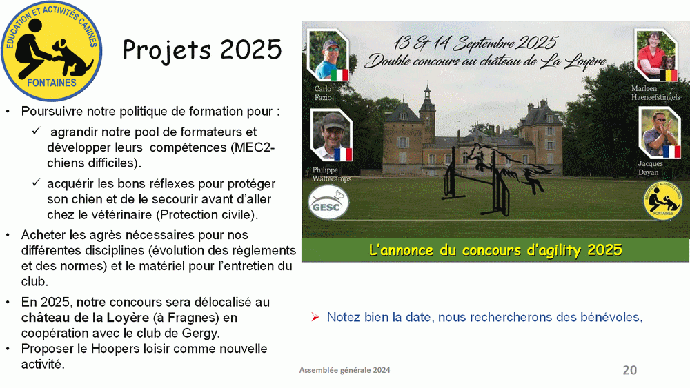 Bilan 2024 présenté lors de l'assemblée générale du 4 avril 2025