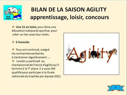 Bilan 2021 présenté lors de l'assemblée générale 2022