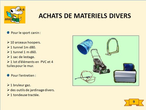 Bilan 2020 présenté lors de l'assemblée générale 2022