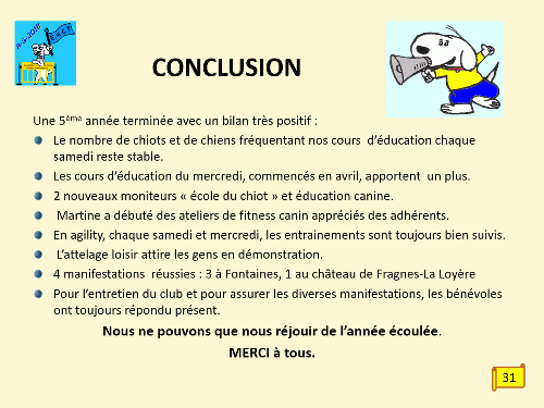 Bilan 2018 présenté lors de l'assemblée générale 2019