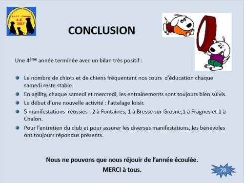 Bilan 2016 présenté lors de l'assemblée générale 2017