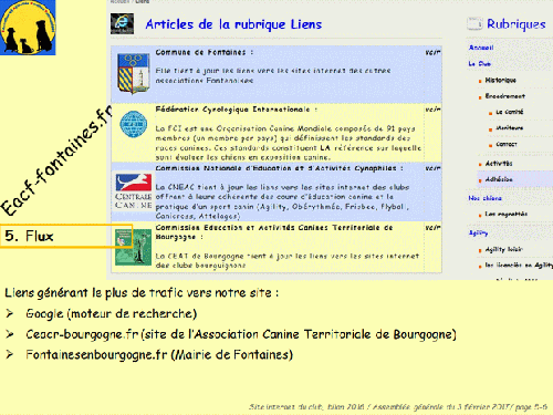 Bilan 2015 présenté lors de l'assemblée générale 2016